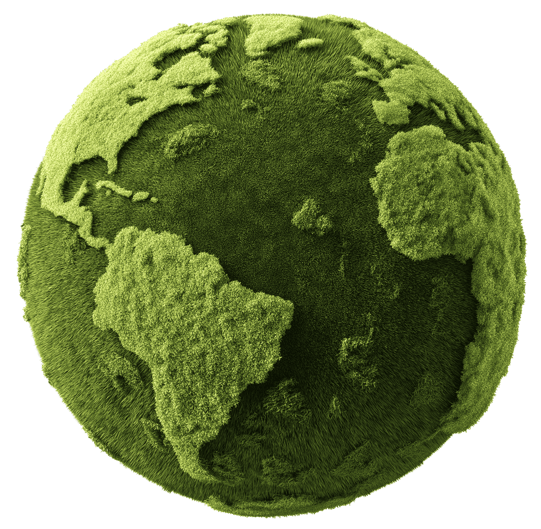 Grüne Erdkugel mit grasähnlicher Oberfläche